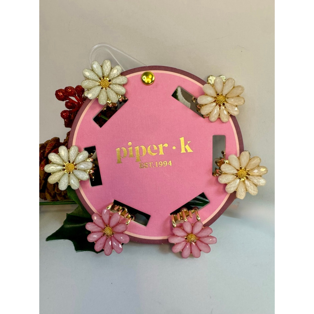 Piper K Daisy Glitter Mini Hair Claw Clips